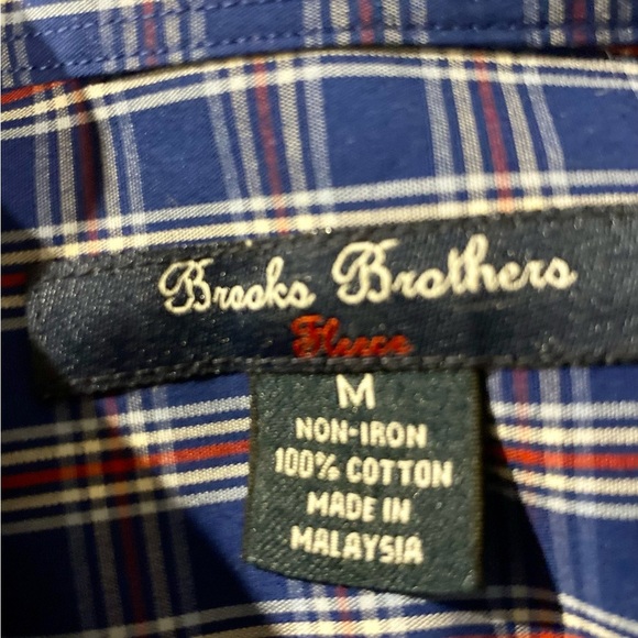 Brooks Brothers Boys Button Down nwot new never worn med medium m plaid blue red - Picture 2 of 3